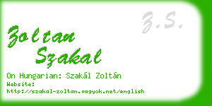 zoltan szakal business card